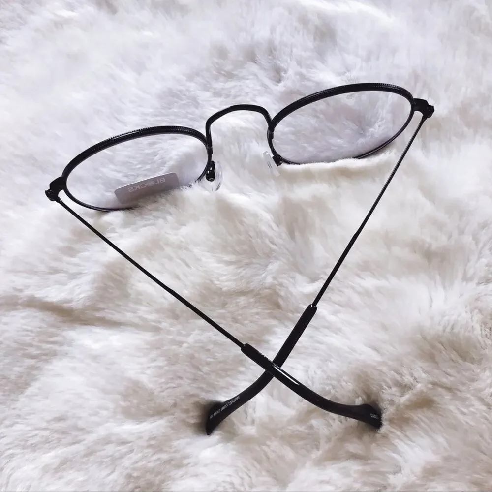 Mai Black Round Computer Blue Light Glasses